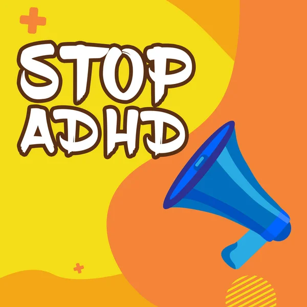 Inspiration Showing Sign Stop Adhd Conceptual Photo Put End Mental — 스톡 사진