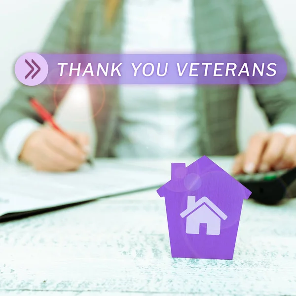 Conceptual caption Thank You Veterans, Business idea Expression of Gratitude Greetings of Appreciation