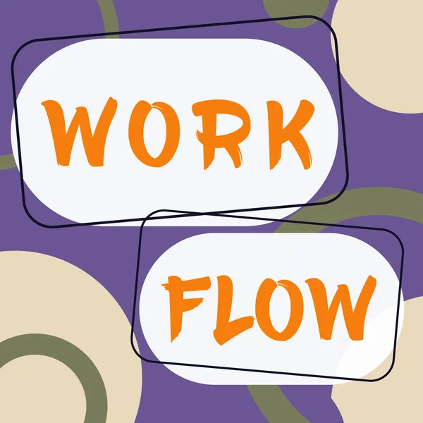 Text Sign Showing Work Flow Internet Concept Continuity Certain Task — Stok fotoğraf