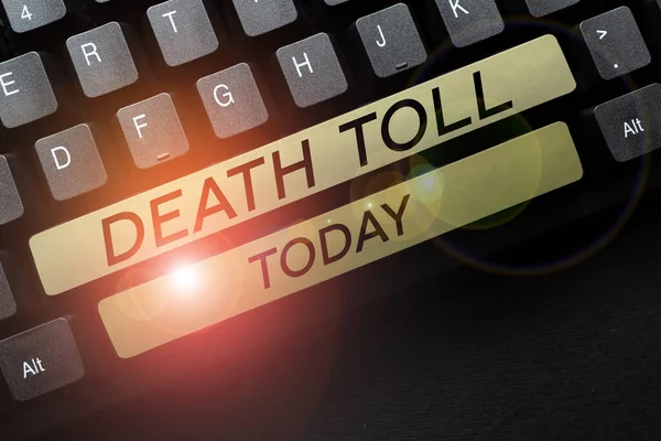 Handwriting Text Death Toll Business Approach Number Deaths Resulting Particular — Stock Photo, Image