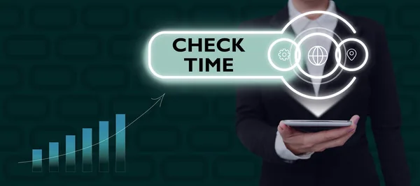 Text Showing Inspiration Check Time Business Overview Instance Checking Time — 스톡 사진