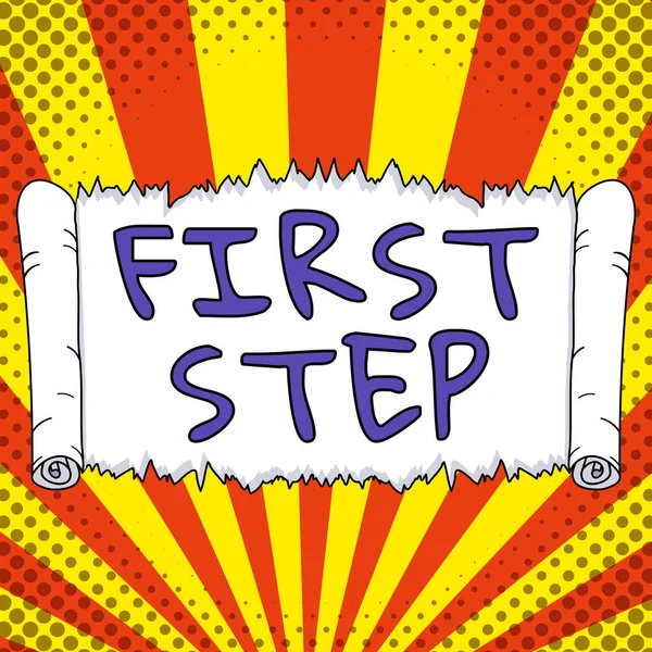 Handwriting Text First Step Business Showcase Pertaining Start Certain Process — ストック写真