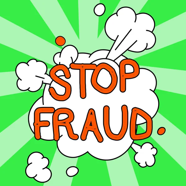 Conceptuele Bijschrift Stop Fraude Internet Concept Campagne Adviseert Mensen Uit — Stockfoto