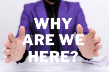 Writing displaying text Why Are We Here, Business concept Reasons to be somewhere explanation purpose