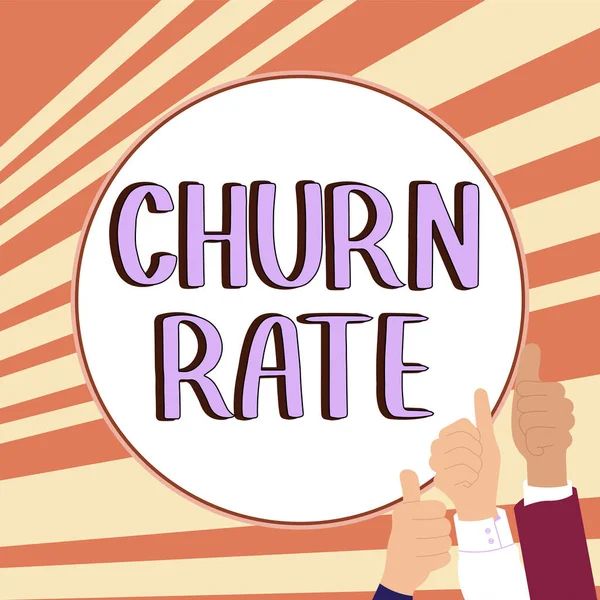 Sign Displaying Churn Rate Internet Concept Percentage Customers Stop Subscribing — Stockfoto