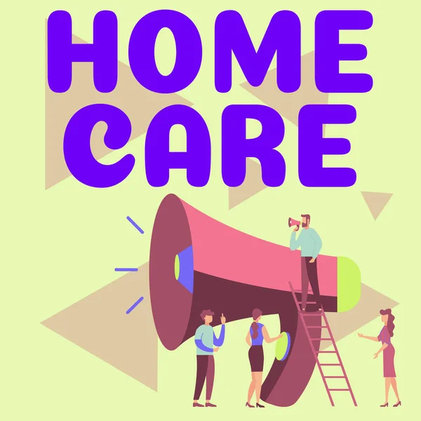 Text Caption Presenting Home Care Word Written Place People Can — Zdjęcie stockowe