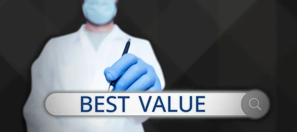 Conceptual Display Best Value Business Idea Most Advantageous Combination Cost —  Fotos de Stock