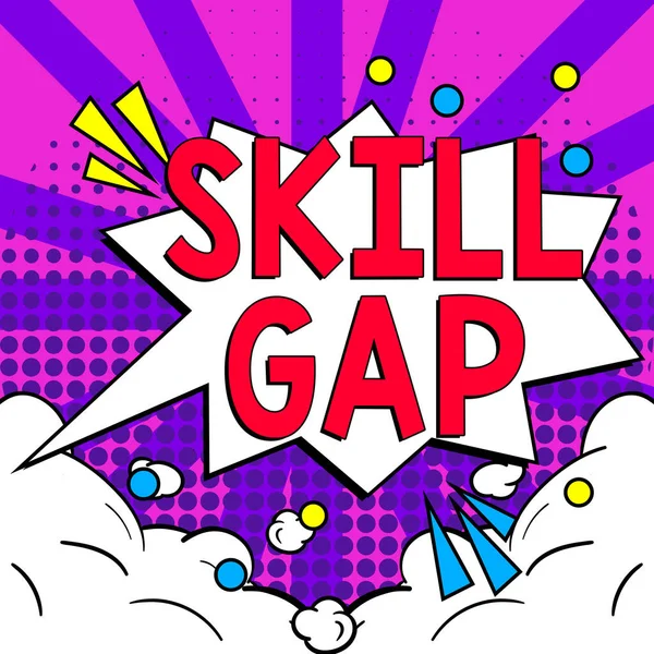 Inspiration Showing Sign Skill Gap Internet Concept Refering Persons Weakness — Stock Fotó