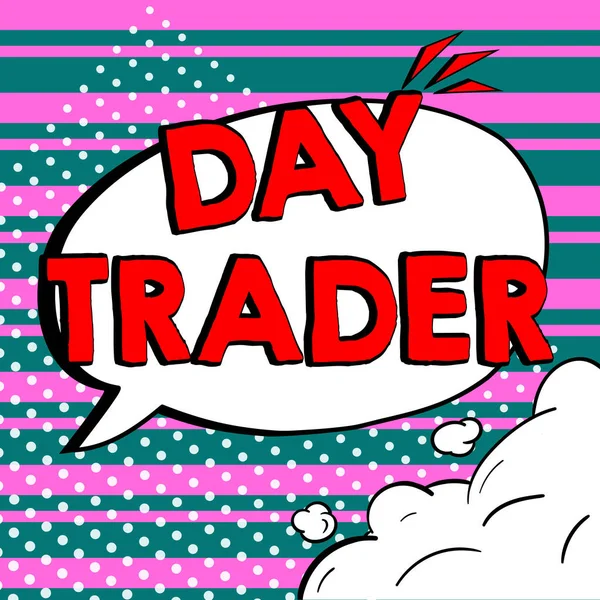 Hand Writing Sign Day Trader Business Idea Person Buy Sell — Zdjęcie stockowe