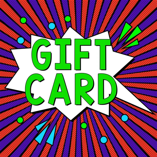 Conceptual display Gift Card, Business showcase A present usually made of paper that contains your message