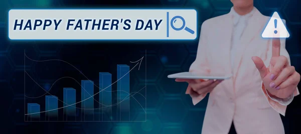 Text sign showing Happy Fathers Day, Business showcase time of year to celebrate fathers all over the world