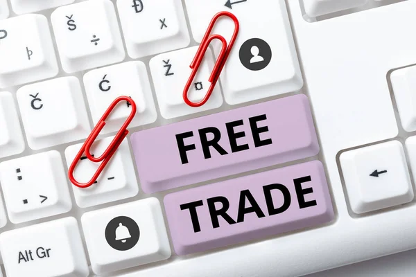 Text Showing Inspiration Free Trade Business Idea Ability Buy Sell — Fotografia de Stock