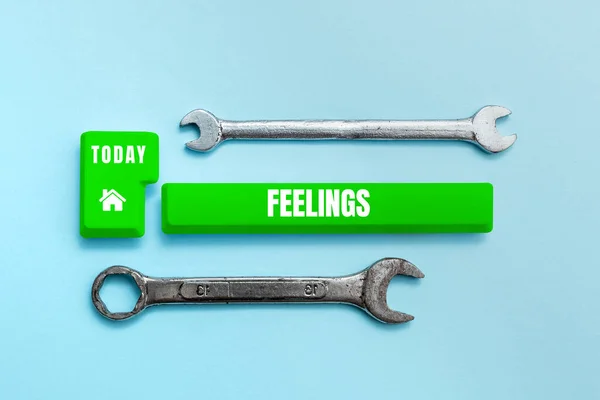 Text Sign Showing Feelings Business Approach Causing Happy Positive Feelings — Φωτογραφία Αρχείου
