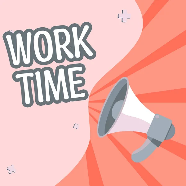 Text Caption Presenting Work Time Business Overview Period Starts Temporary — Stockfoto