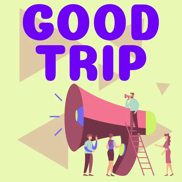 Text Caption Presenting Good Trip Word Journey Voyage Run Boat — Stock Photo, Image