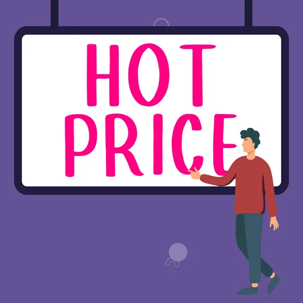 Conceptual Caption Hot Price Business Concept Buyer Seller Can Obtain — Fotografia de Stock
