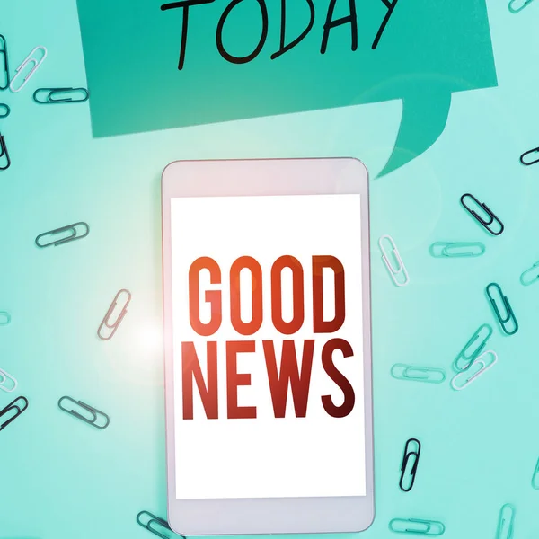 Концептуальний Дисплей Хороші Новини Бізнес Підхід Хтось Або Щось Позитивне — стокове фото