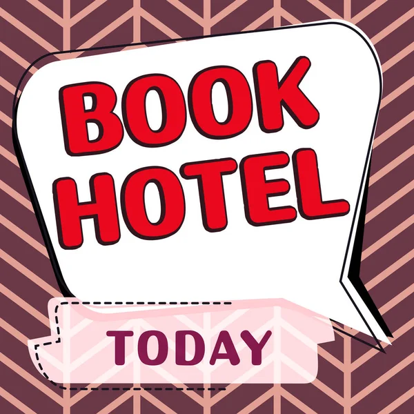 Text Caption Presenting Book Hotel Word Written Arrangement You Make — Stock Fotó