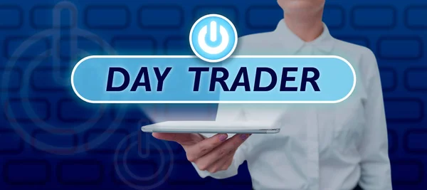 Sign Displaying Day Trader Business Approach Person Buy Sell Financial — Stock Photo, Image