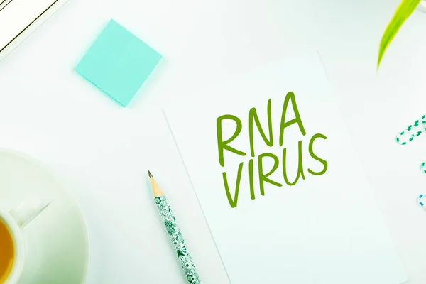 Hand writing sign Rna Virus, Business showcase a virus genetic information is stored in the form of RNA