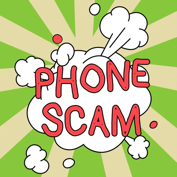 Tekst Bijschrift Presenteren Phone Scam Business Concept Krijgen Ongewenste Oproepen — Stockfoto