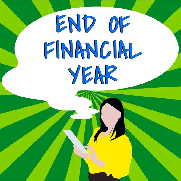 Conceptual Caption End Financial Year Conceptual Photo Revise Edit Accounting — Fotografia de Stock