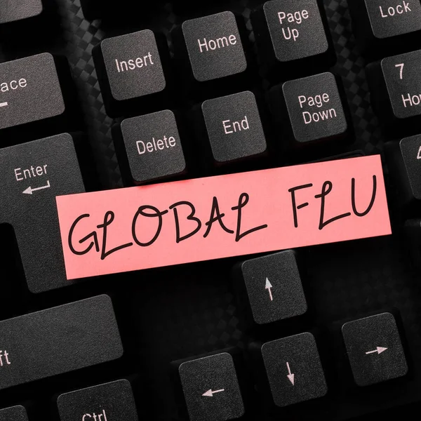 Writing Displaying Text Global Flu Internet Concept Common Communicable Illness — Stock Photo, Image