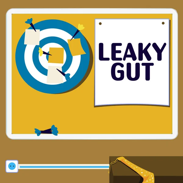 Writing Displaying Text Leaky Gut Word Condition Which Lining Small — ストック写真