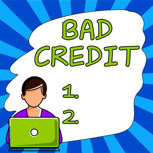 Inspiration Showing Sign Bad Credit Business Approach Inability Person Company — 스톡 사진