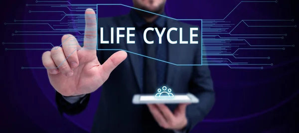 Inspiration Showing Sign Life Cycle Business Concept Series Changes Life — Stockfoto