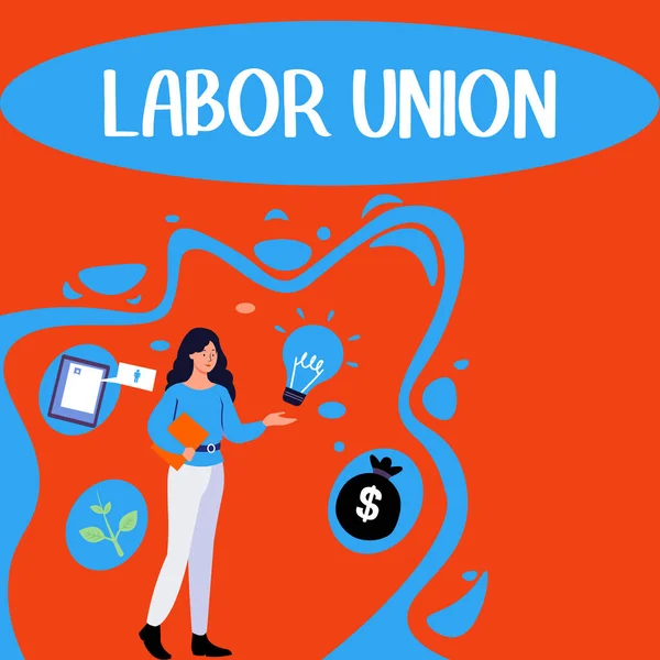 stock image Conceptual display Labor Union, Word Written on rules relating to rights and responsibilities of workers