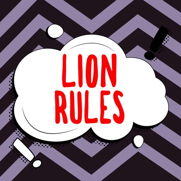 Text Caption Presenting Lion Rules Conceptual Photo Epitome Strength Power — Foto de Stock