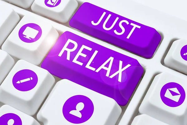 Writing Displaying Text Just Relax Business Concept Rest Something Enjoyable — Stockfoto