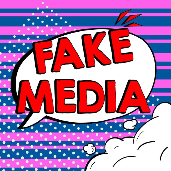 Inspiration Showing Sign Fake Media Internet Concept Formation Held Brodcasters — Stock Fotó