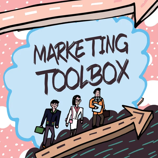 Inspiration Showing Sign Marketing Toolbox Business Overview Means Promoting Product — Φωτογραφία Αρχείου