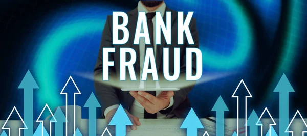 Exposição Conceitual Fraude Bancária Conceito Que Significa Perversão Intencional Verdade — Fotografia de Stock