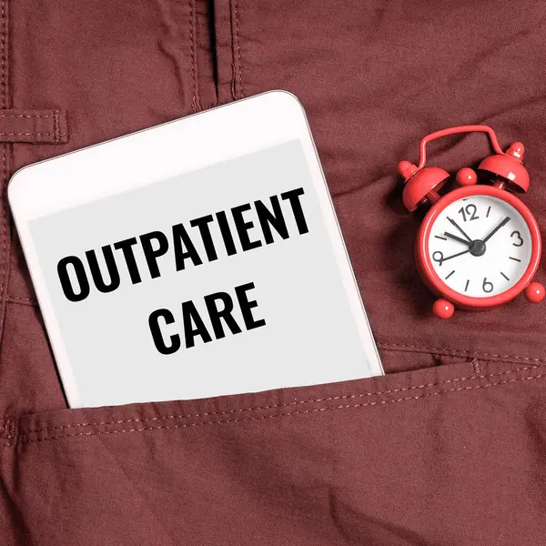 Sign Displaying Outpatient Care Business Approach Final Result Something How — Fotografia de Stock