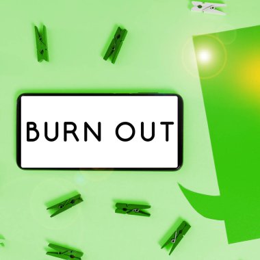 Conceptual caption Burn Out, Word Written on Feeling of physical and emotional exhaustion Chronic fatigue