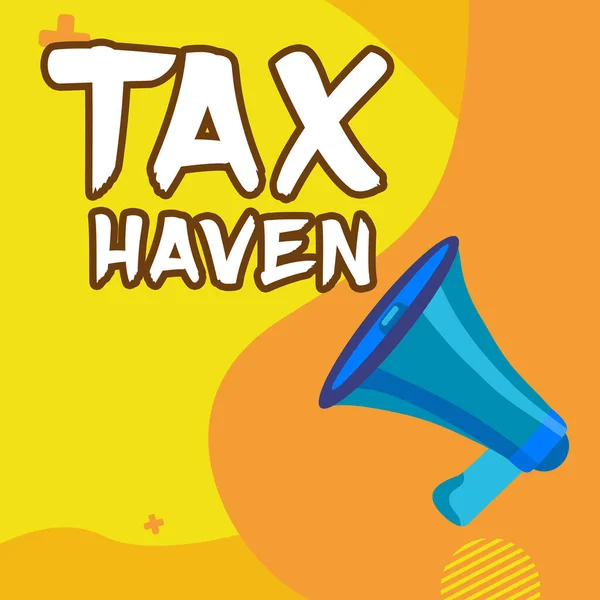 Text Showing Inspiration Tax Haven Business Concept Country Independent Area — Stok fotoğraf