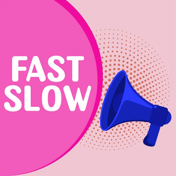 Sign Displaying Fast Slow Business Idea Moving Proceeding More Less — Foto Stock