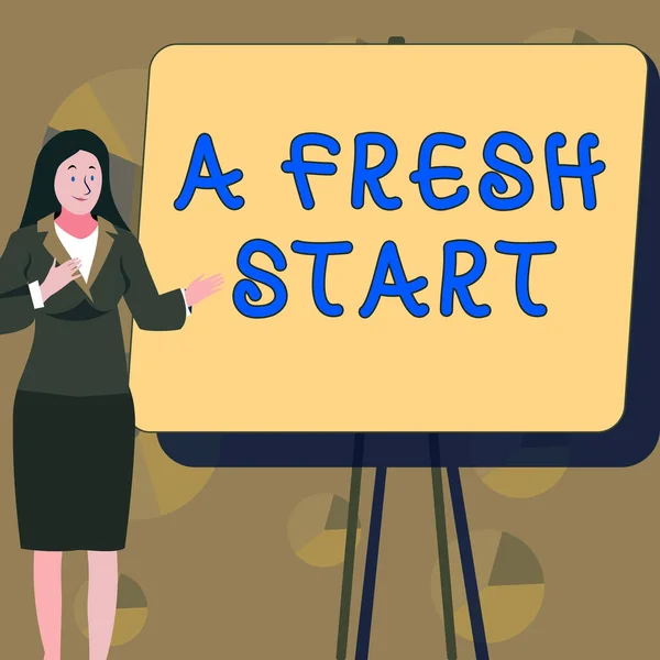 Conceptual Display Fresh Start Word New Beginnings Changing Direction Strategies — Zdjęcie stockowe