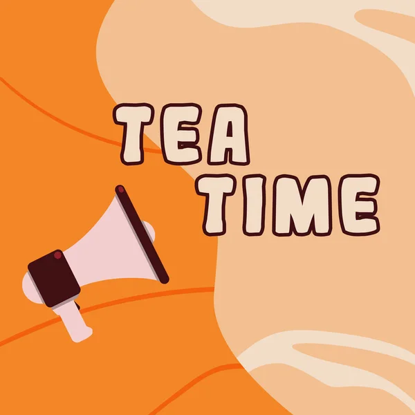 Writing Displaying Text Tea Time Business Idea Time Afternoon Some — Zdjęcie stockowe