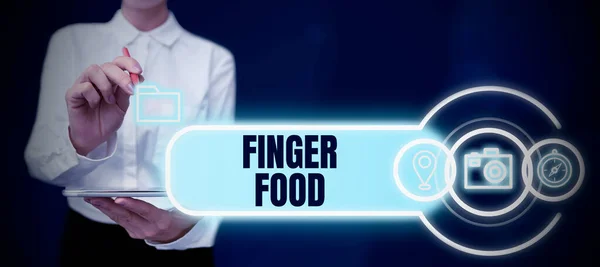Hand Writing Sign Finger Food Business Overview Products Digestives Held — Φωτογραφία Αρχείου
