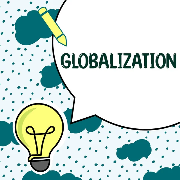 Küreselleşme Yaklaşımının Giderek Artan Entegre Olan Küresel Ekonominin Gelişimini Gösteren — Stok fotoğraf
