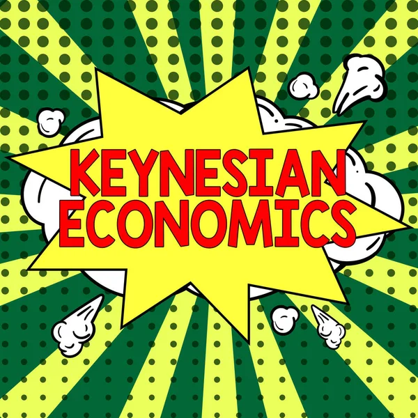 Tekenen Weergeven Keynesiaanse Economie Internet Concept Monetaire Fiscale Programma Door — Stockfoto