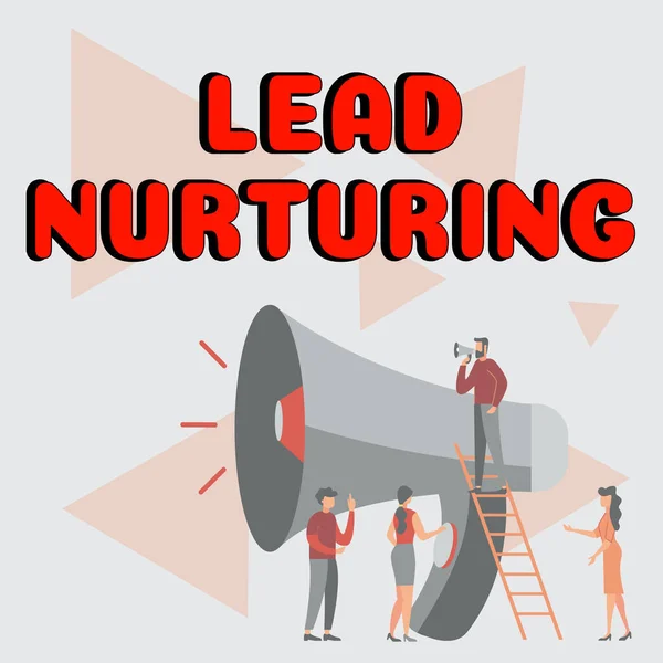 Texte Inspirant Lead Nurturing Concept Meaning Method Building Relationship Potential — Photo