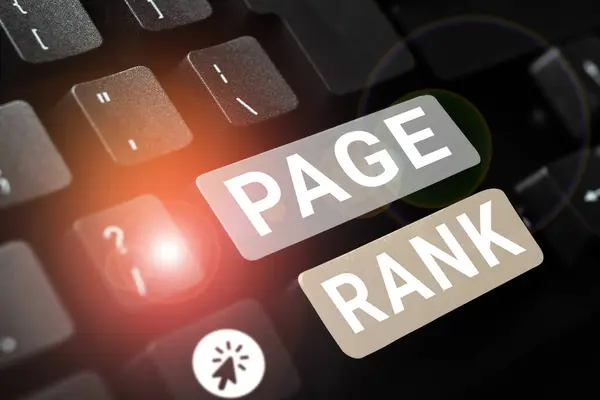 Sign Displaying Page Rank Business Idea Value Assigned Web Page — Photo