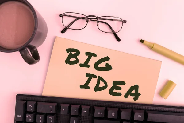 Text sign showing Big Idea, Business idea Having great creative innovation solution or way of thinking