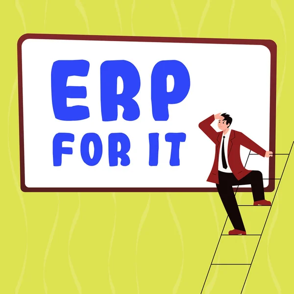 Вивіска Відображає Erp Word Enterprise Програмне Забезпечення Планування Ресурсів Інтеграції — стокове фото