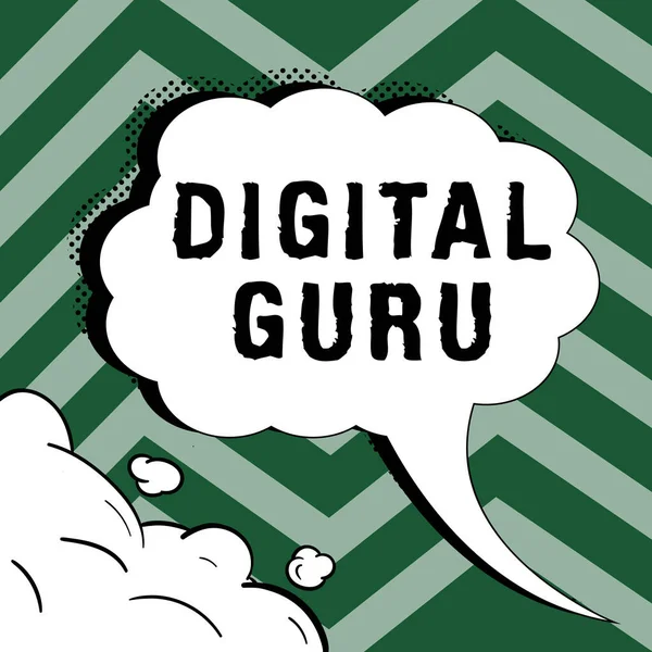 Text Caption Presenting Digital Guru Conceptual Photo Teacher Intellectual Guide — ストック写真